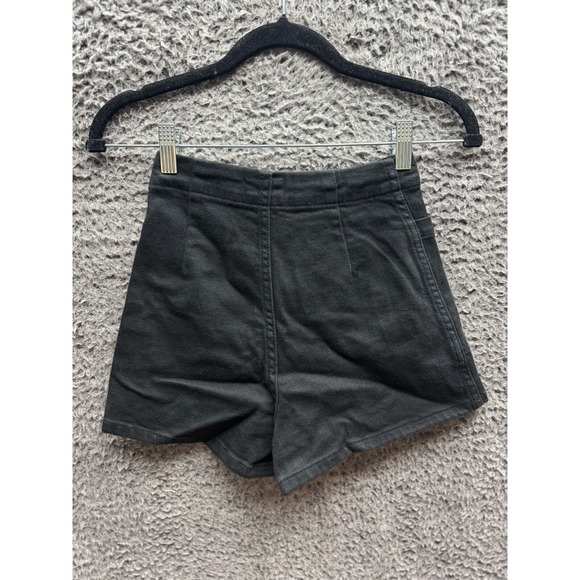 Wilfred Free Aritzia High Rise Denim Stretch Shorts Black Womens Size 00 - Picture 2 of 12